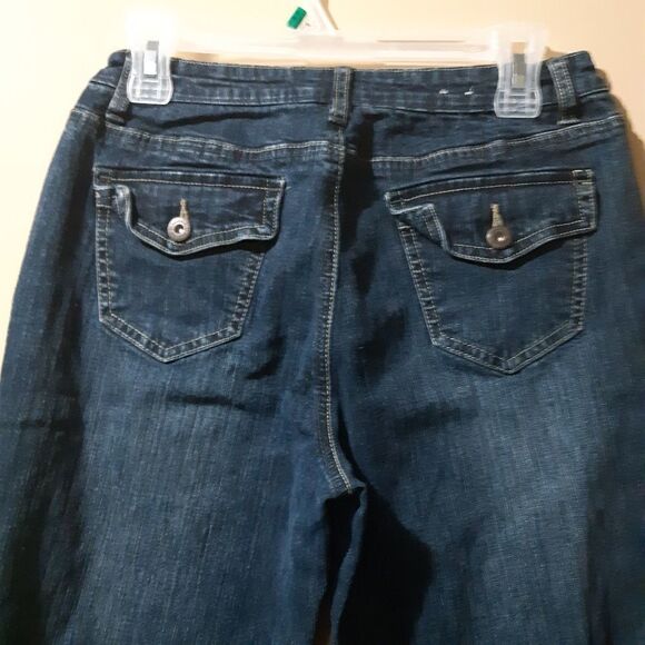 St Johns Bay Women's SIZE 10P Straight Leg Jeans Dark Wash Bootcut - Picture 6 of 15